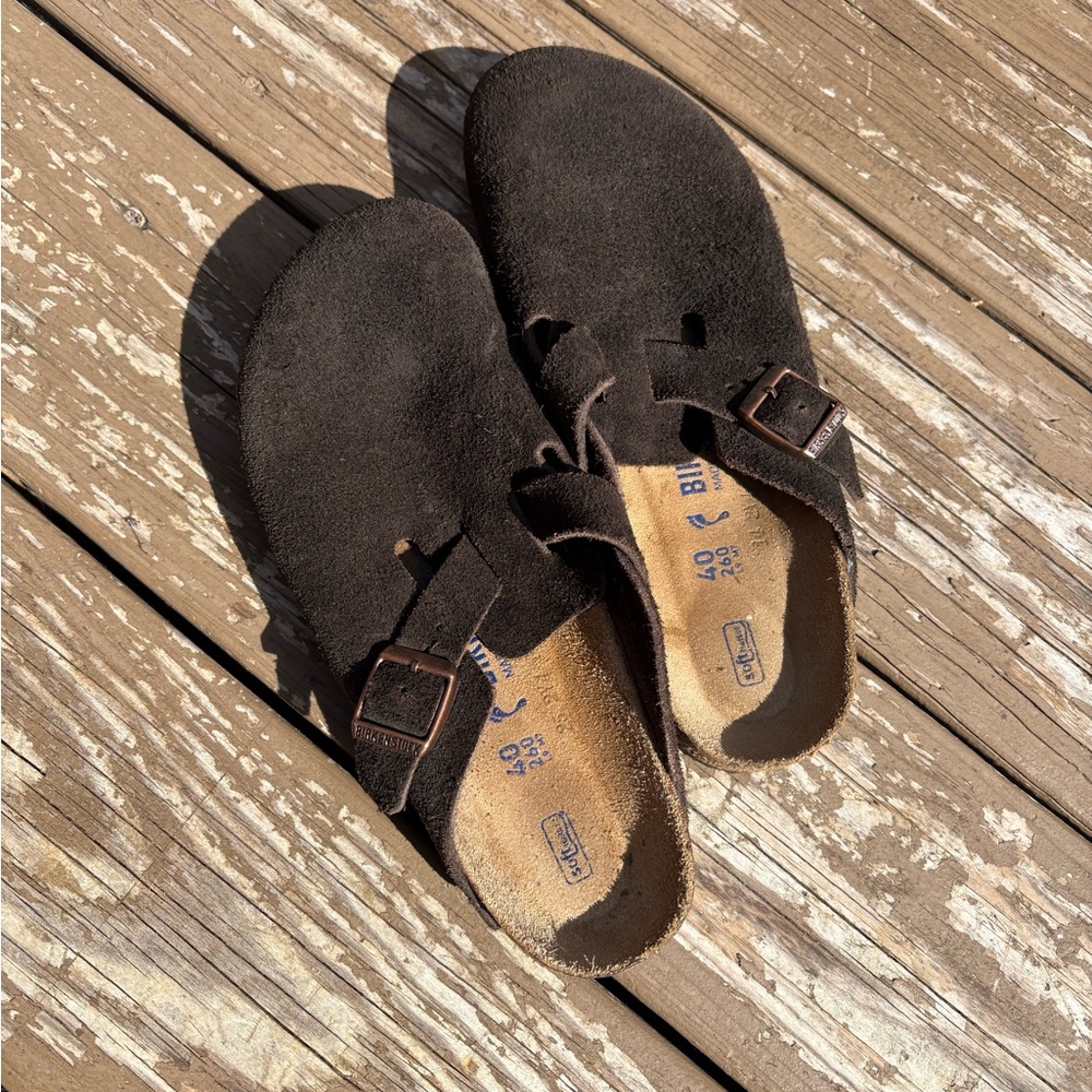 Birkenstock Brown Suede Clogs